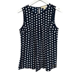 Michael Kors Print Pleated Sleeveless Tank Top Blouse Size Small